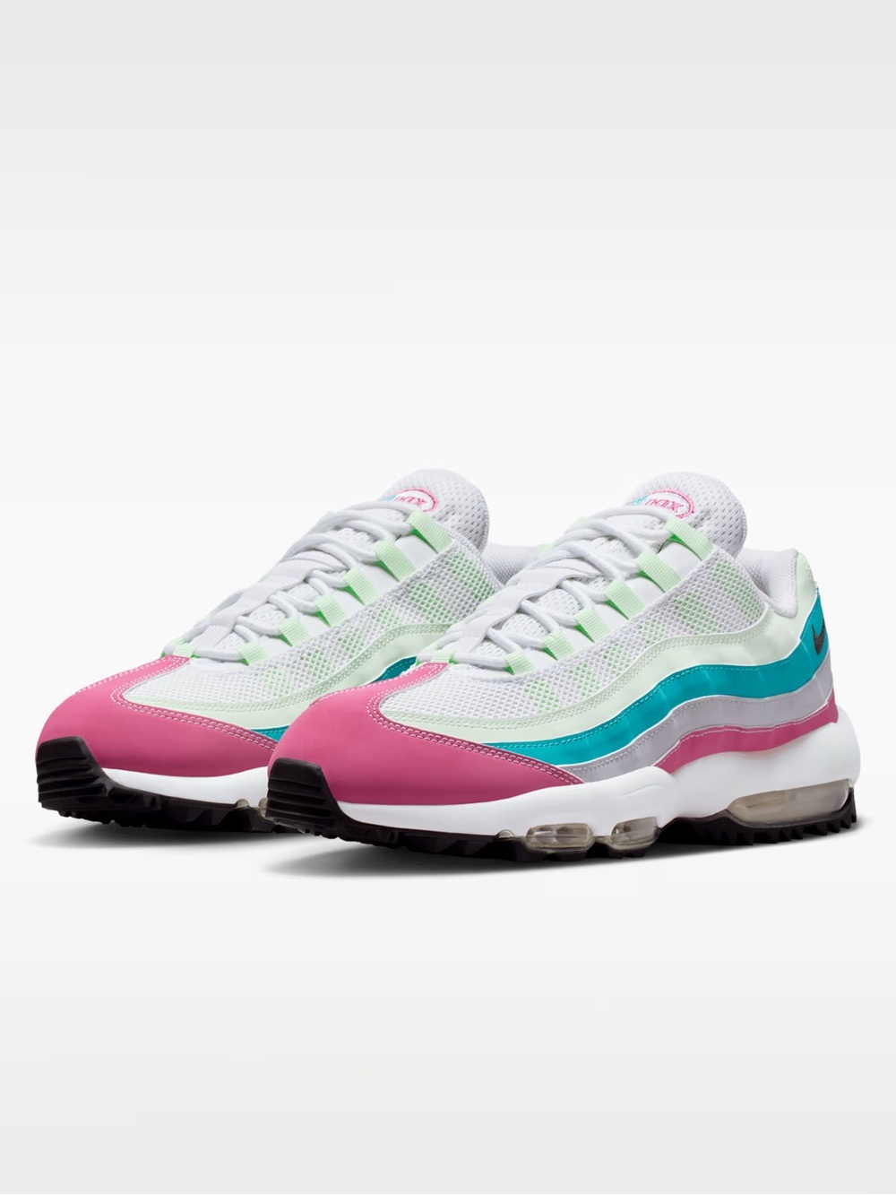 Nike Air Max 95 Golf Peony White/Pink/Blue Cushioned Low Top HV4696-600 Size 10
